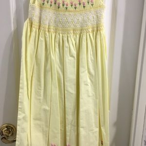 Chocolate Soup smocked size 8 yellow dress